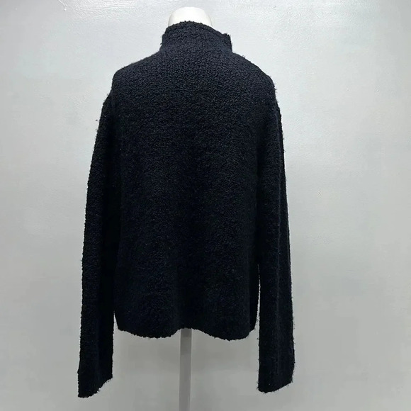 Vince Sweater Textured Funnel Neck Pullover Knit Navy Blue Cashmere Size Small - Picture 5 of 9
